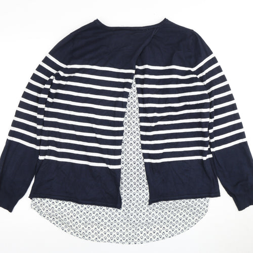 Debenhams Women's Blue Striped Blouse, Size 14