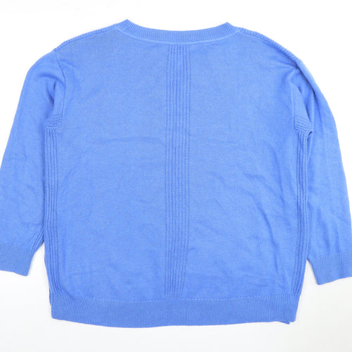 John Lewis Women's Blue Crew Neck Pullover Size 16
