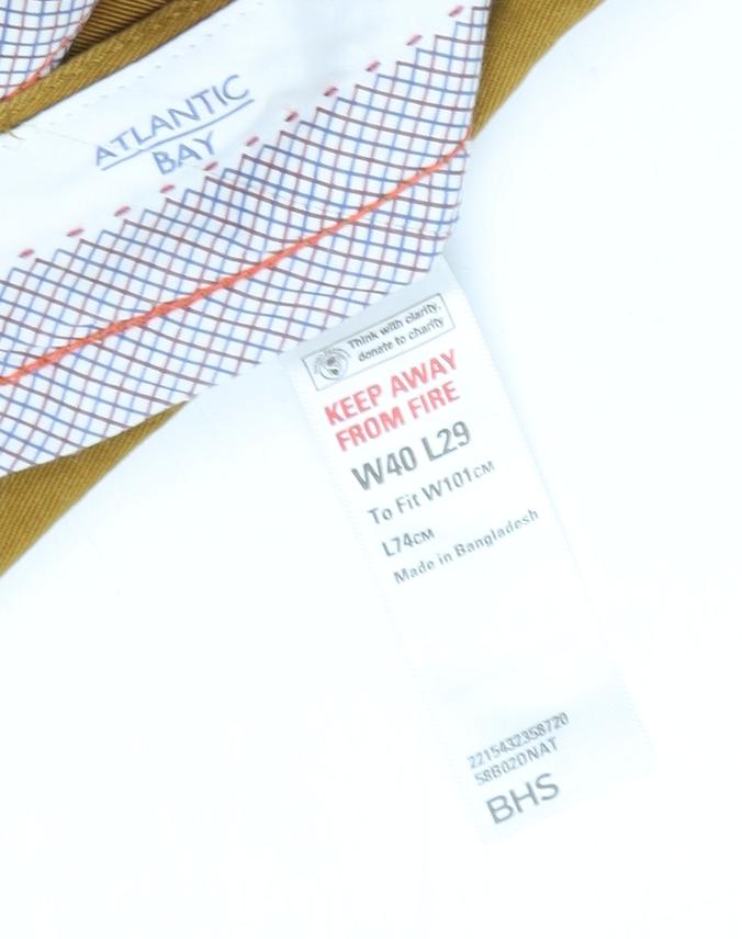 Atlantic Bay Men's Brown Chino Trousers, 40 Regular