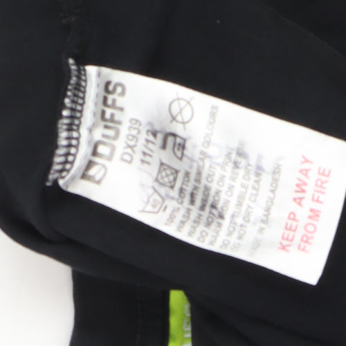 Duffs Teen Black Basic T-Shirt Size 11-12 YRS