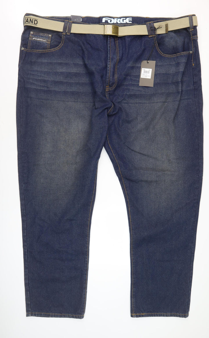 Forge Men's Blue Regular Fit Jeans, Size 58L