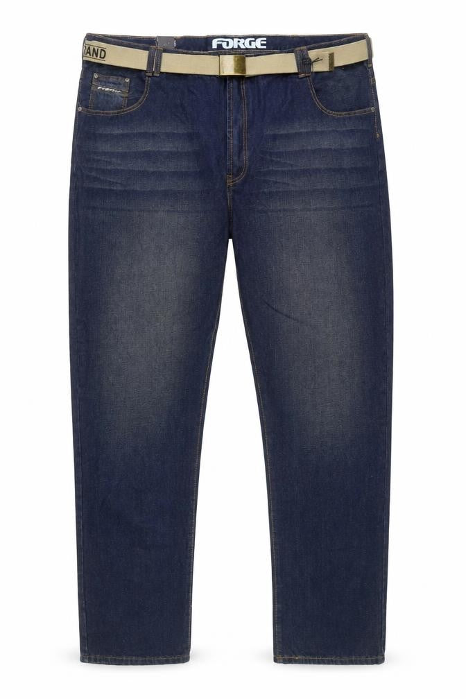 Front view of Forge Men's Blue Regular Fit Jeans, size 58L