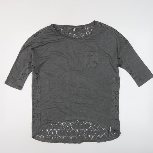 O'Neill Grey Women's 3/4 Sleeve Top - Size 10