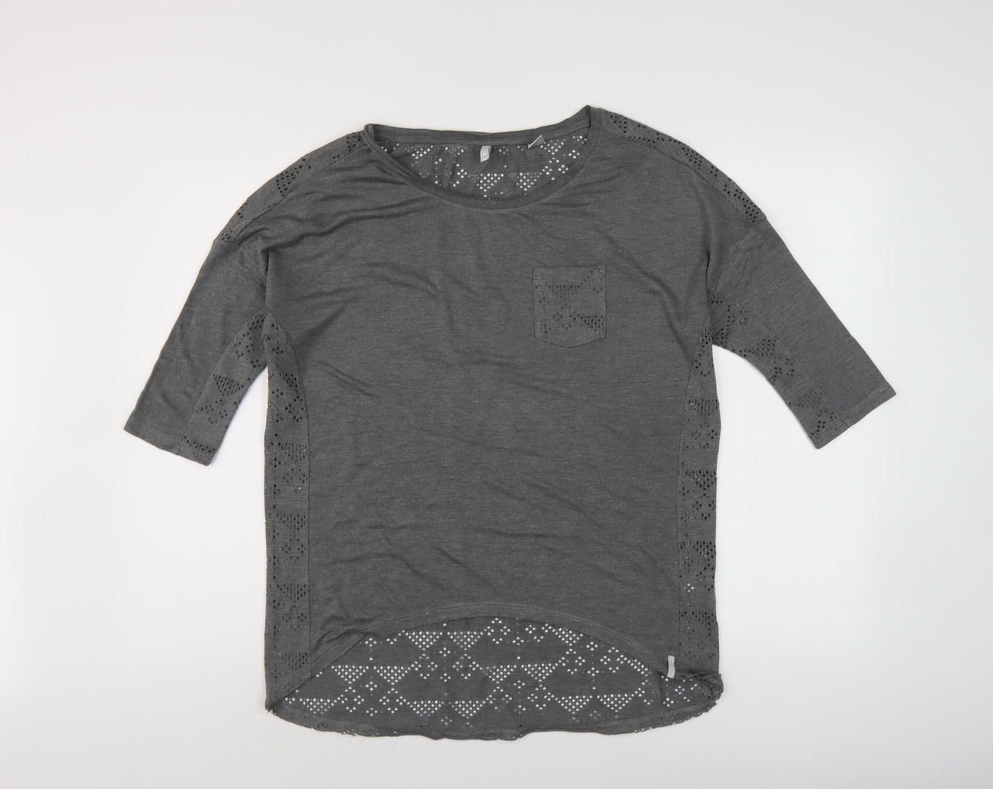 O'Neill Grey Women's 3/4 Sleeve Top - Size 10