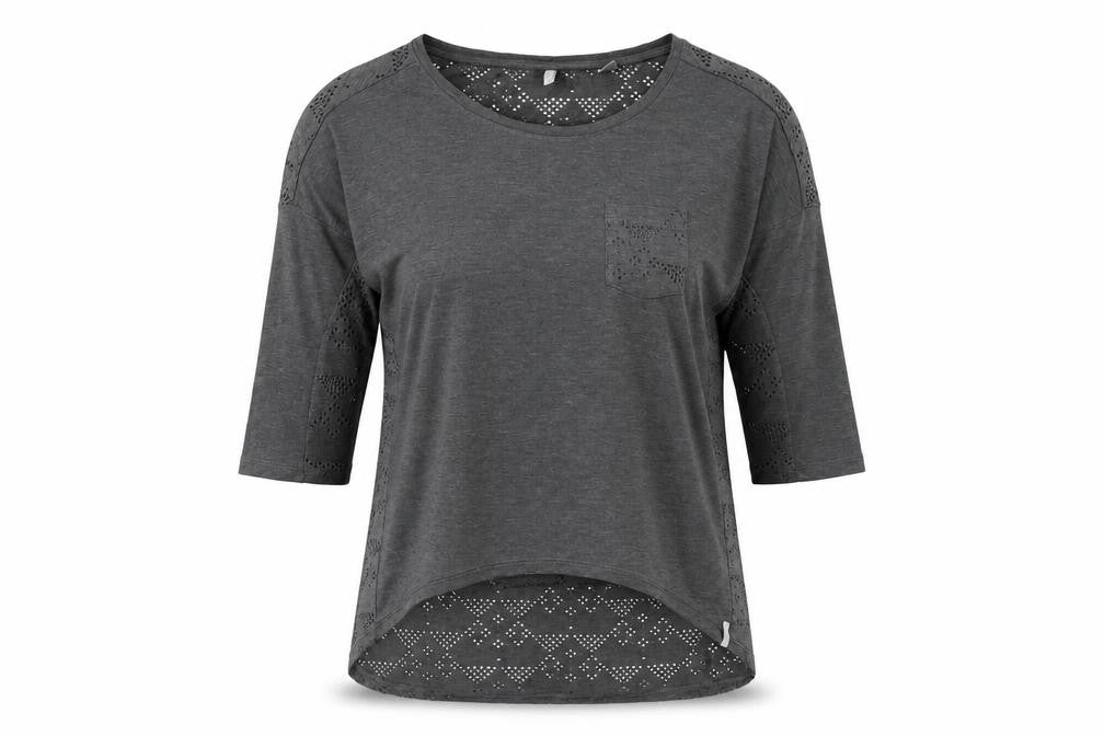 Front view of O'Neill Grey Women's 3/4 Sleeve Top -, size 10