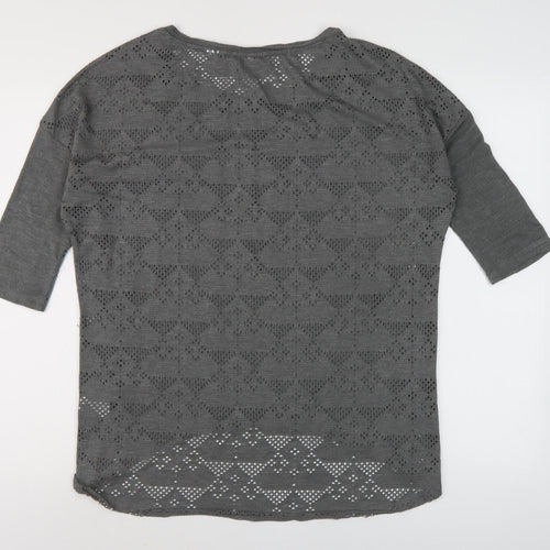 O'Neill Grey Women's 3/4 Sleeve Top - Size 10