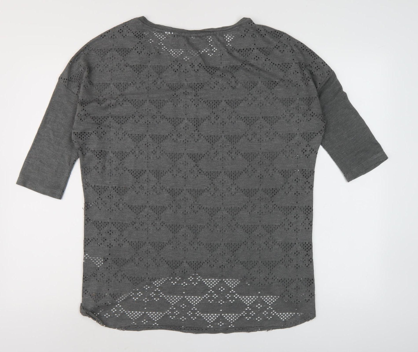 O'Neill Grey Women's 3/4 Sleeve Top - Size 10