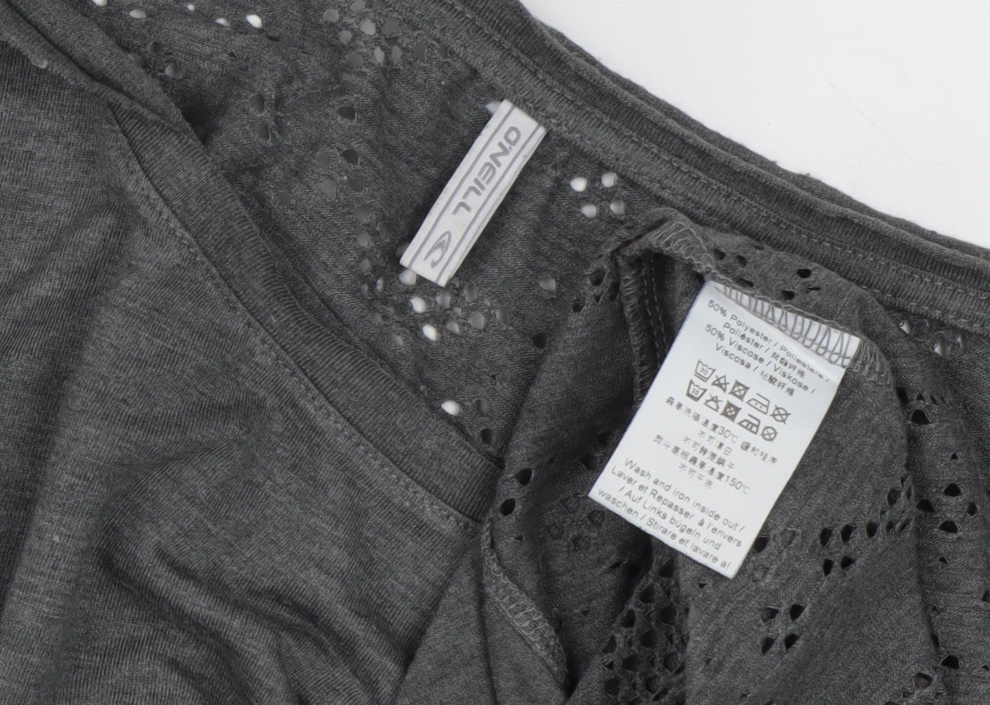 O'Neill Grey Women's 3/4 Sleeve Top - Size 10