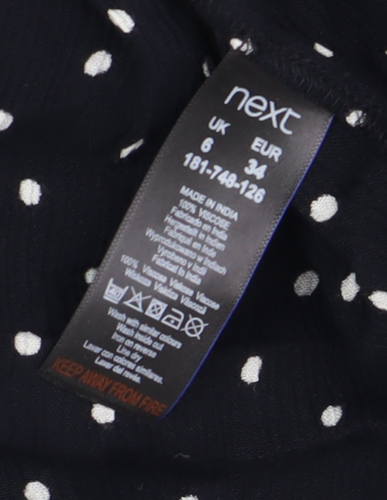 Next Women's Black Polka Dot Dress Size 6