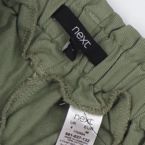 Next Women's Green High Rise Utility Shorts, Size 8