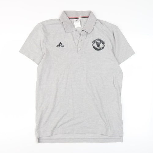 Adidas Men's Grey Polo Shirt M Regular Fit Football