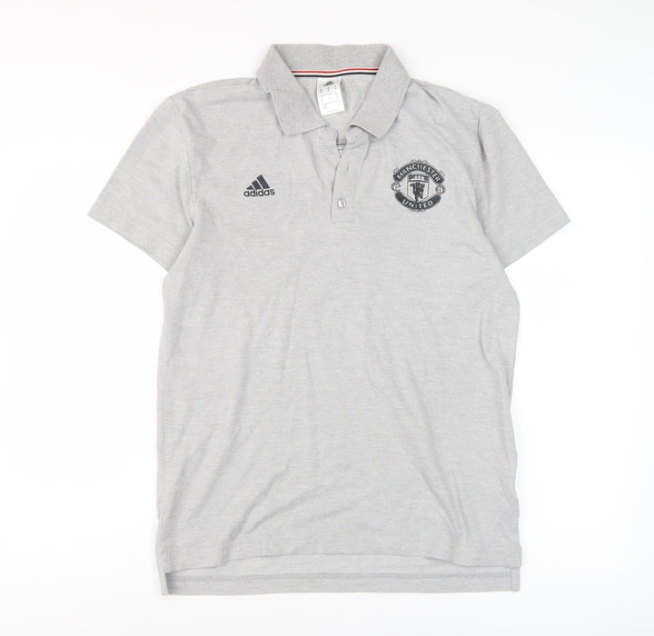 Adidas Men's Grey Polo Shirt M Regular Fit Football