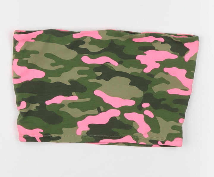 Candy Couture Girls Green Pink Camouflage T-Shirt, Size 11-12