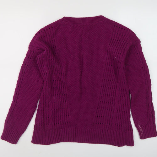 Tommy Hilfiger Women's Purple Knit Pullover Jumper, Size S
