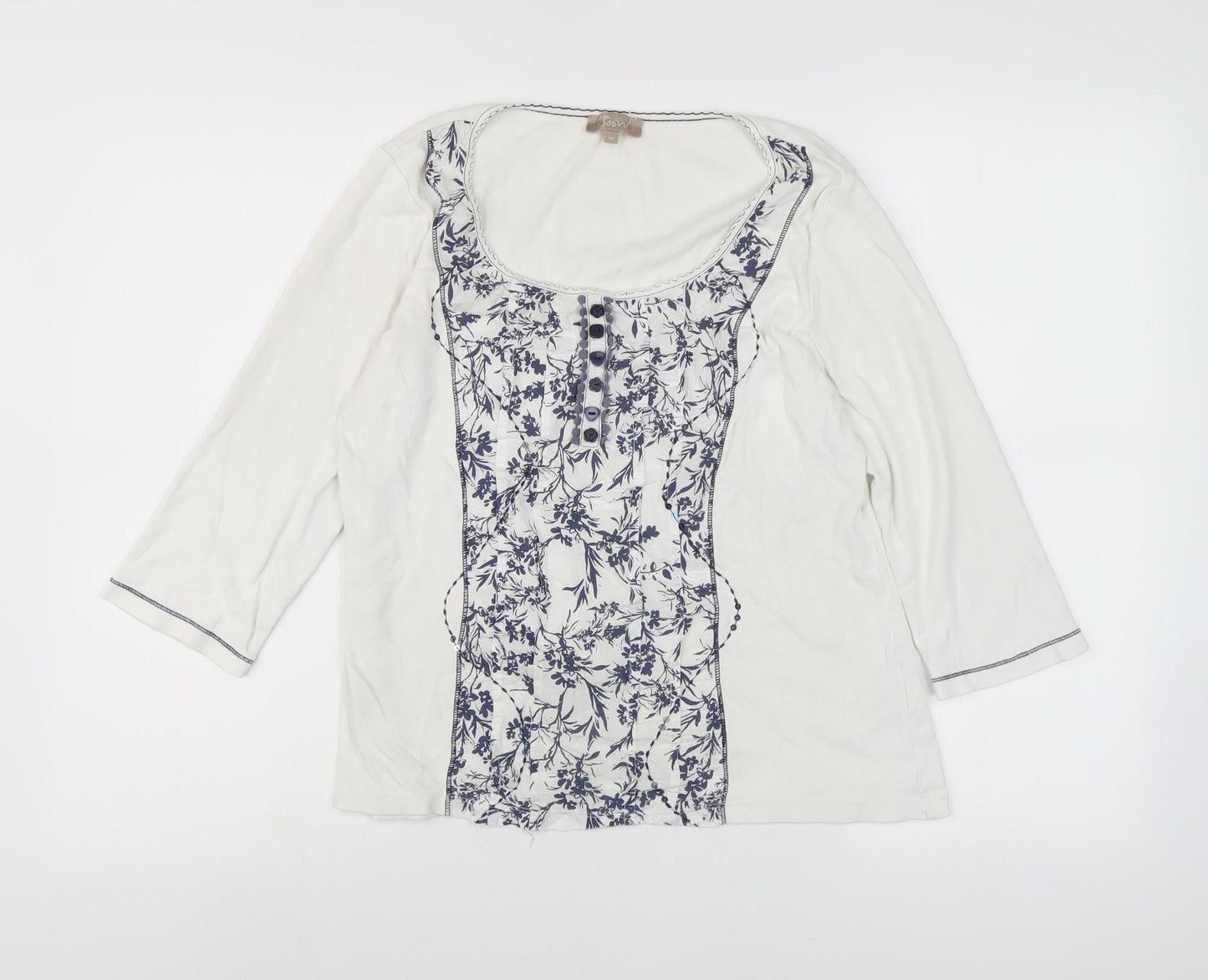 Soon Women's Ivory Floral Top Size 14
