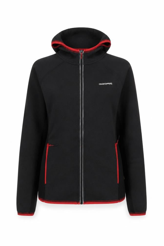 Front view of Craghoppers Women's Black Full Zip Hoodie, size 10