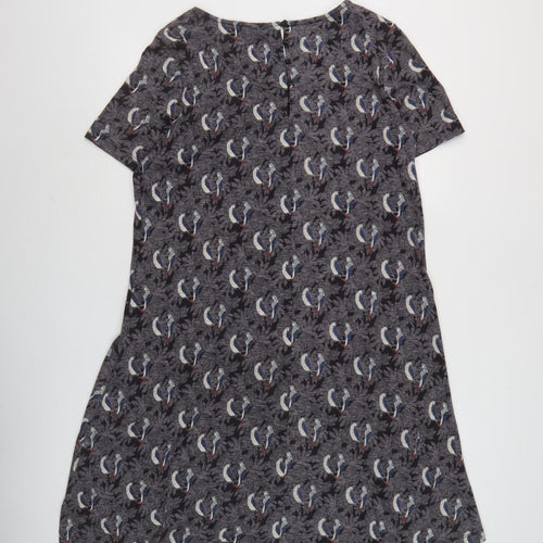 Fat Face Women's Grey Animal Print Shift Dress Size 12