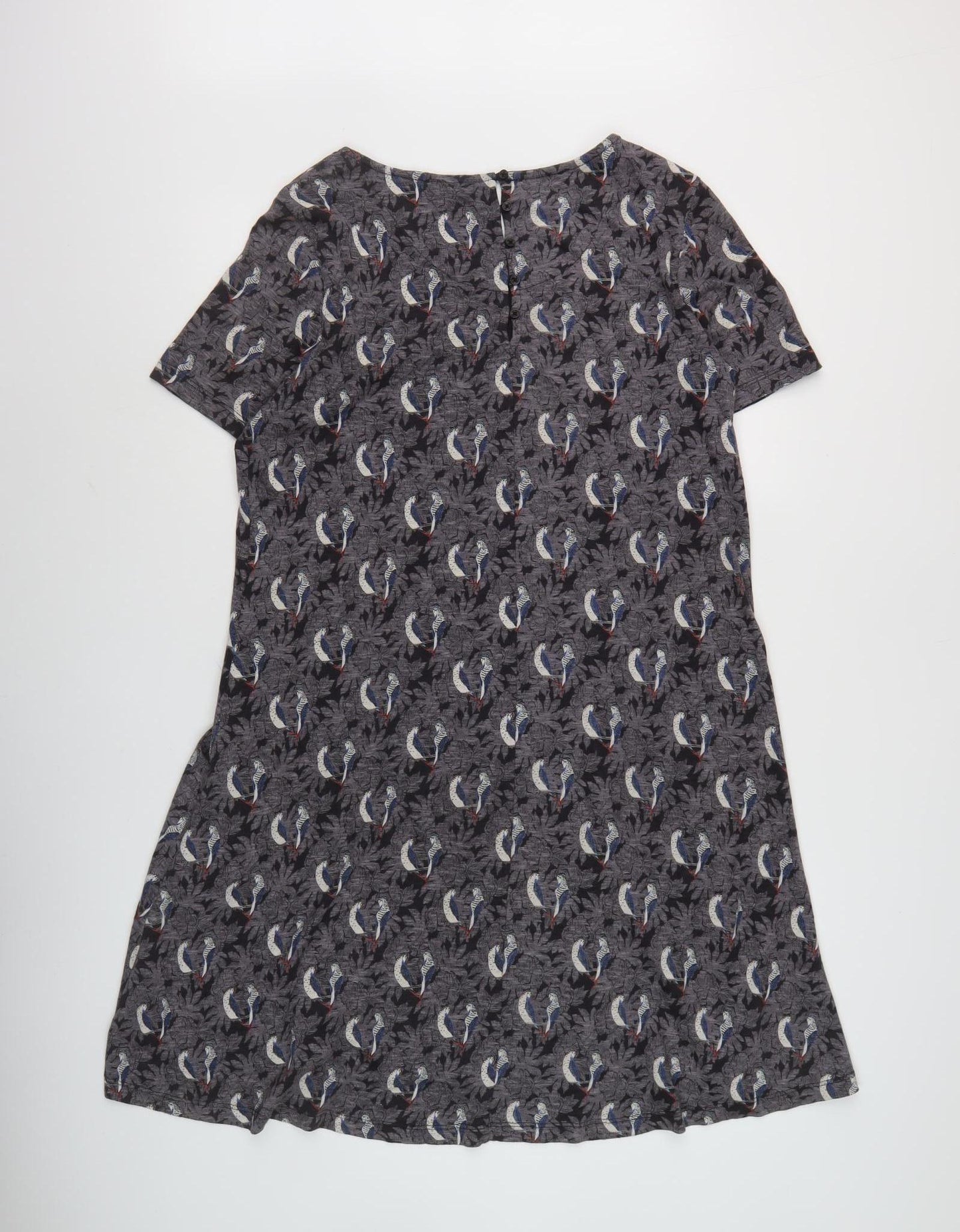 Fat Face Women's Grey Animal Print Shift Dress Size 12