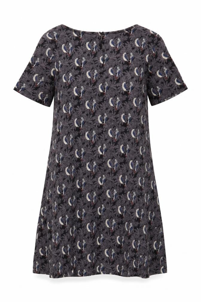 FatFace Women's Grey Animal Print Shift Dress Size 12