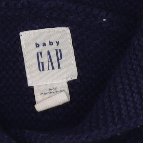 GAP Unisex Baby Blue Hooded Cardigan 9-12 Months Knit