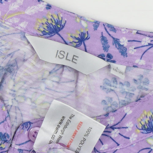 ISLE Women's Purple Floral Blouse Size 18-20