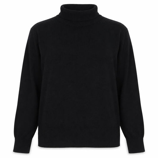 Front view of Oasis Women's Black Roll Neck jumper L