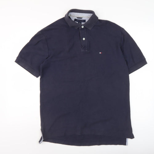 Tommy Hilfiger Men's Blue Polo Shirt, Size M, Casual Style