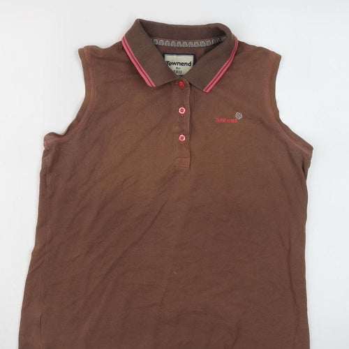 Townend Women's Brown Polo Sleeveless Top Size 16