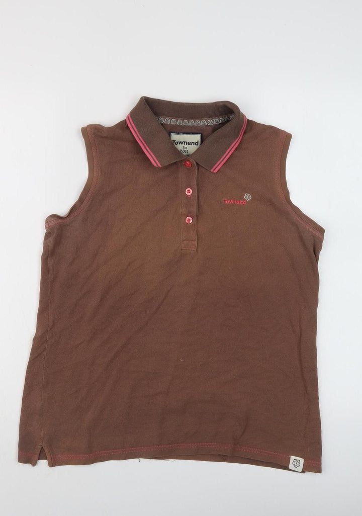 Townend Women's Brown Polo Sleeveless Top Size 16