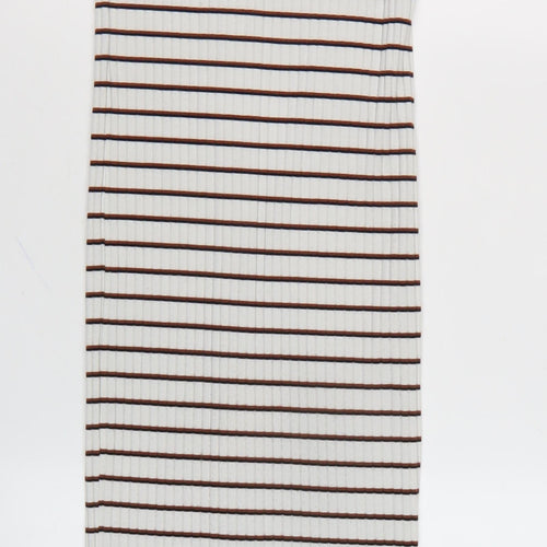River Island Women's White Striped Slip Dress Size 6