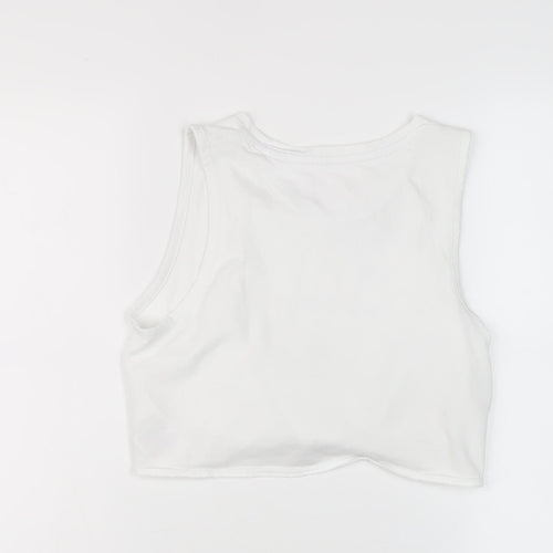 Sonneti Teens White Cropped Tank for Summer Casual Wear