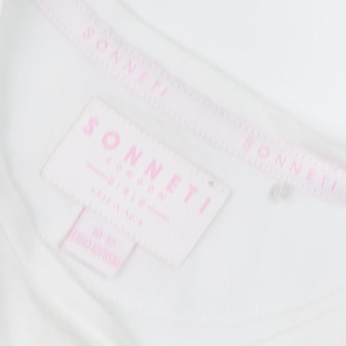 Sonneti Teens White Cropped Tank for Summer Casual Wear