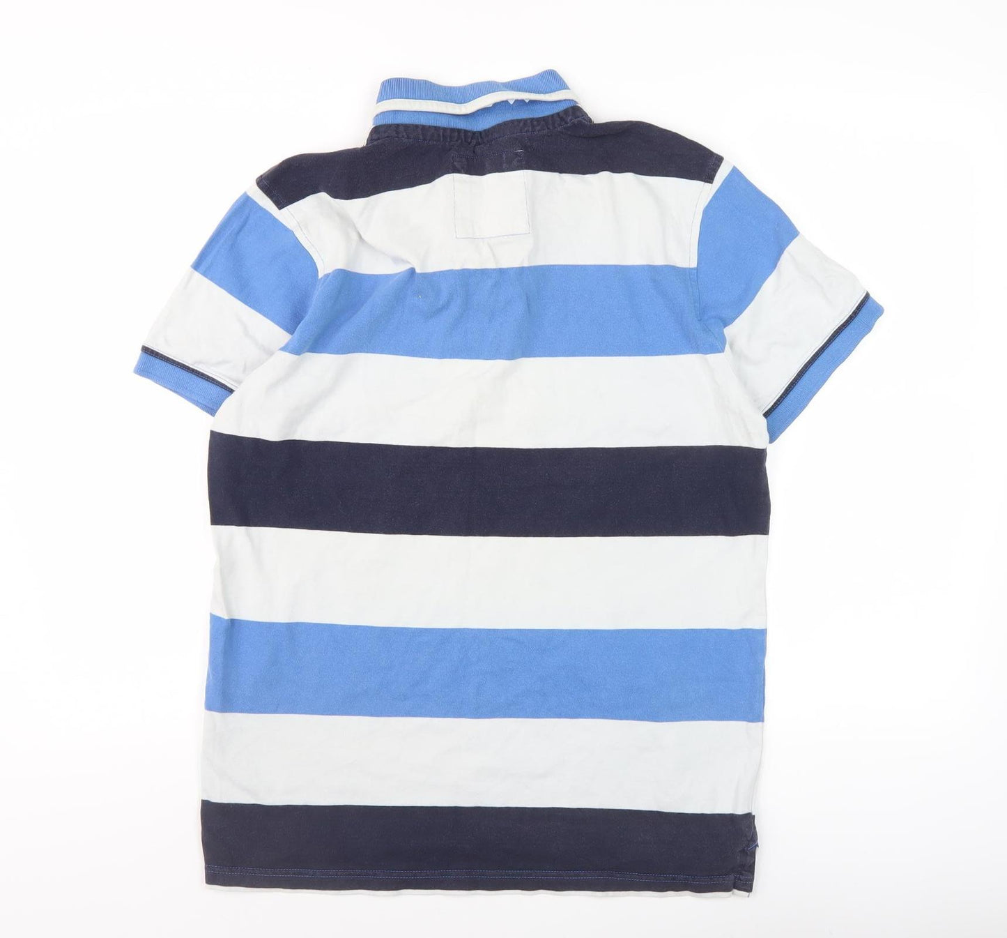 Crew Clothing Co. Men's Blue Striped Polo Shirt M