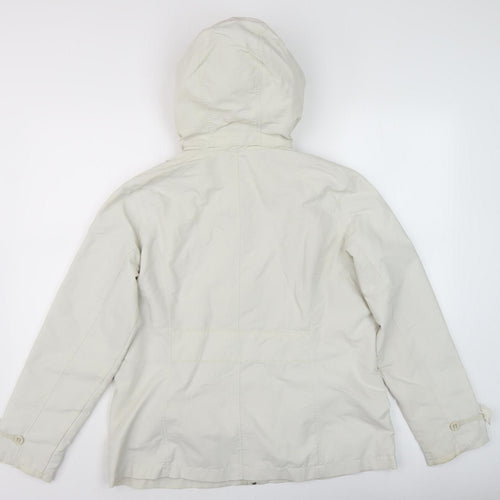 Lands' End Women's Beige Mid-Length Rain Jacket M