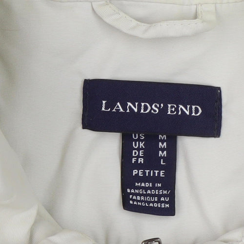 Lands' End Women's Beige Mid-Length Rain Jacket M