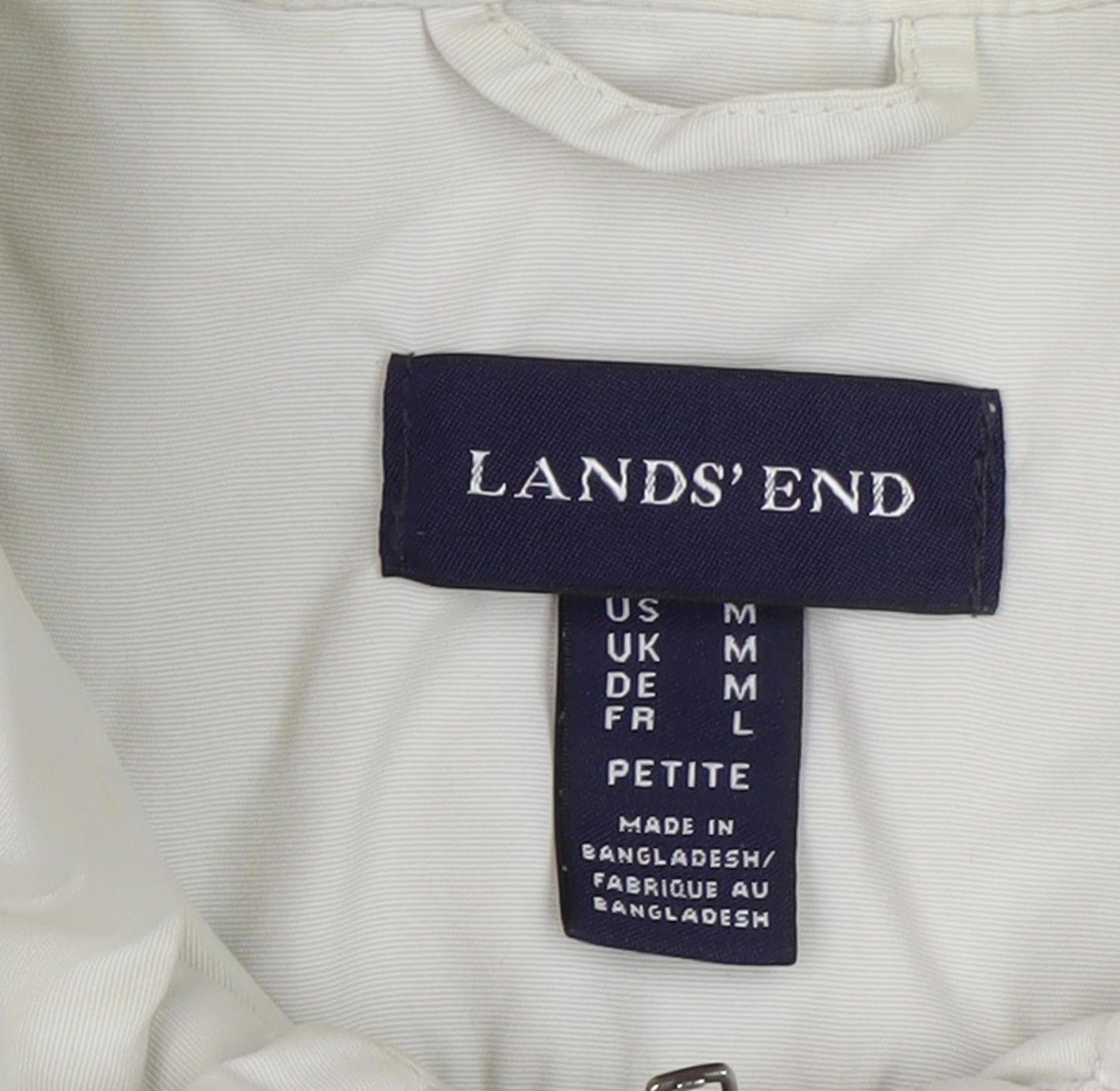 Lands' End Women's Beige Mid-Length Rain Jacket M