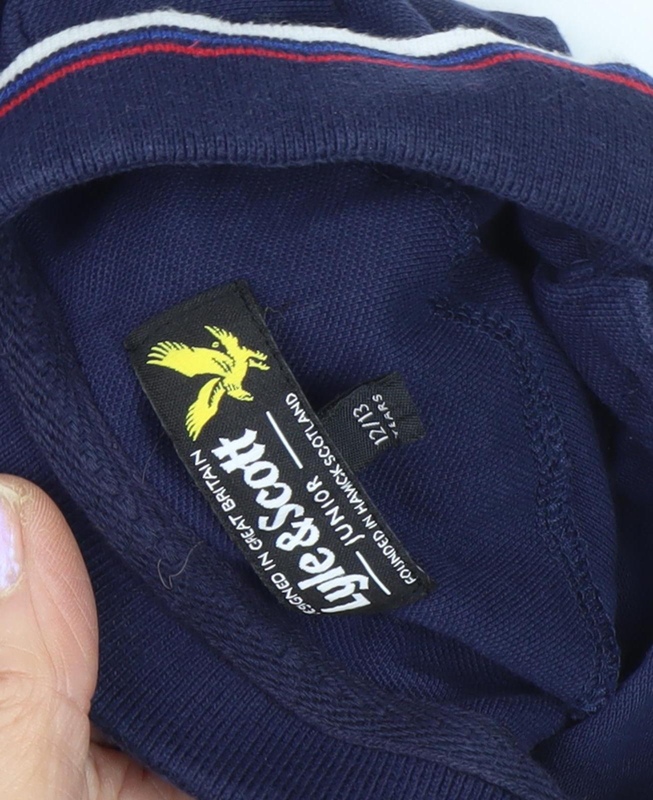 Lyle & Scott Boys Blue Polo Shirt 12-13 Years Logo Accent