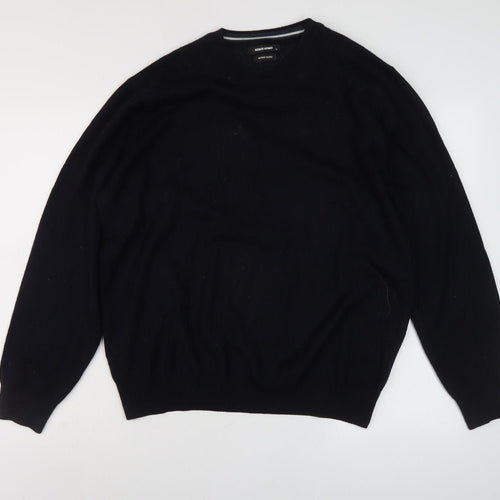 Remus Uomo Men's Black Wool Pullover Jumper XL