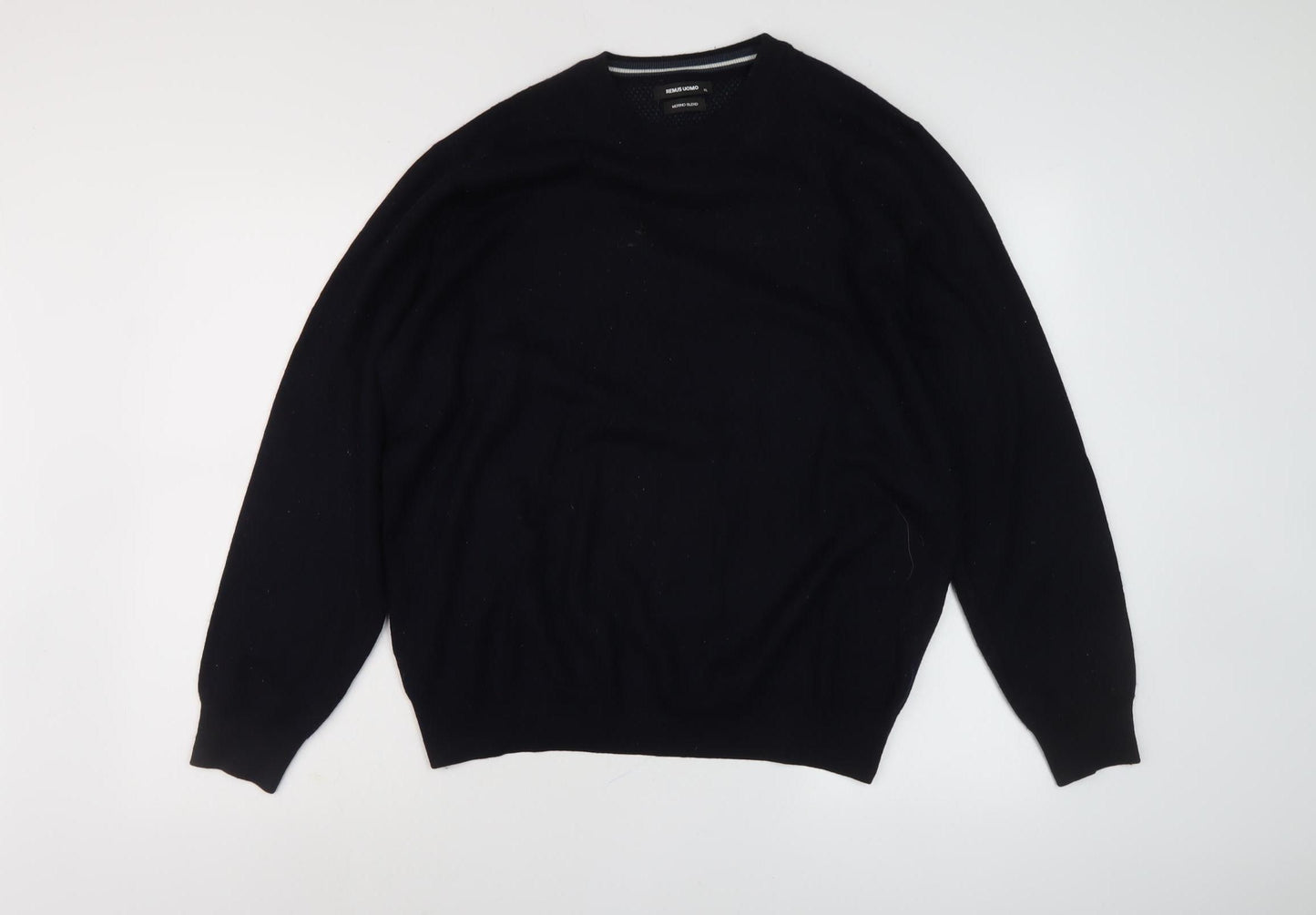 Remus Uomo Men's Black Wool Pullover Jumper XL