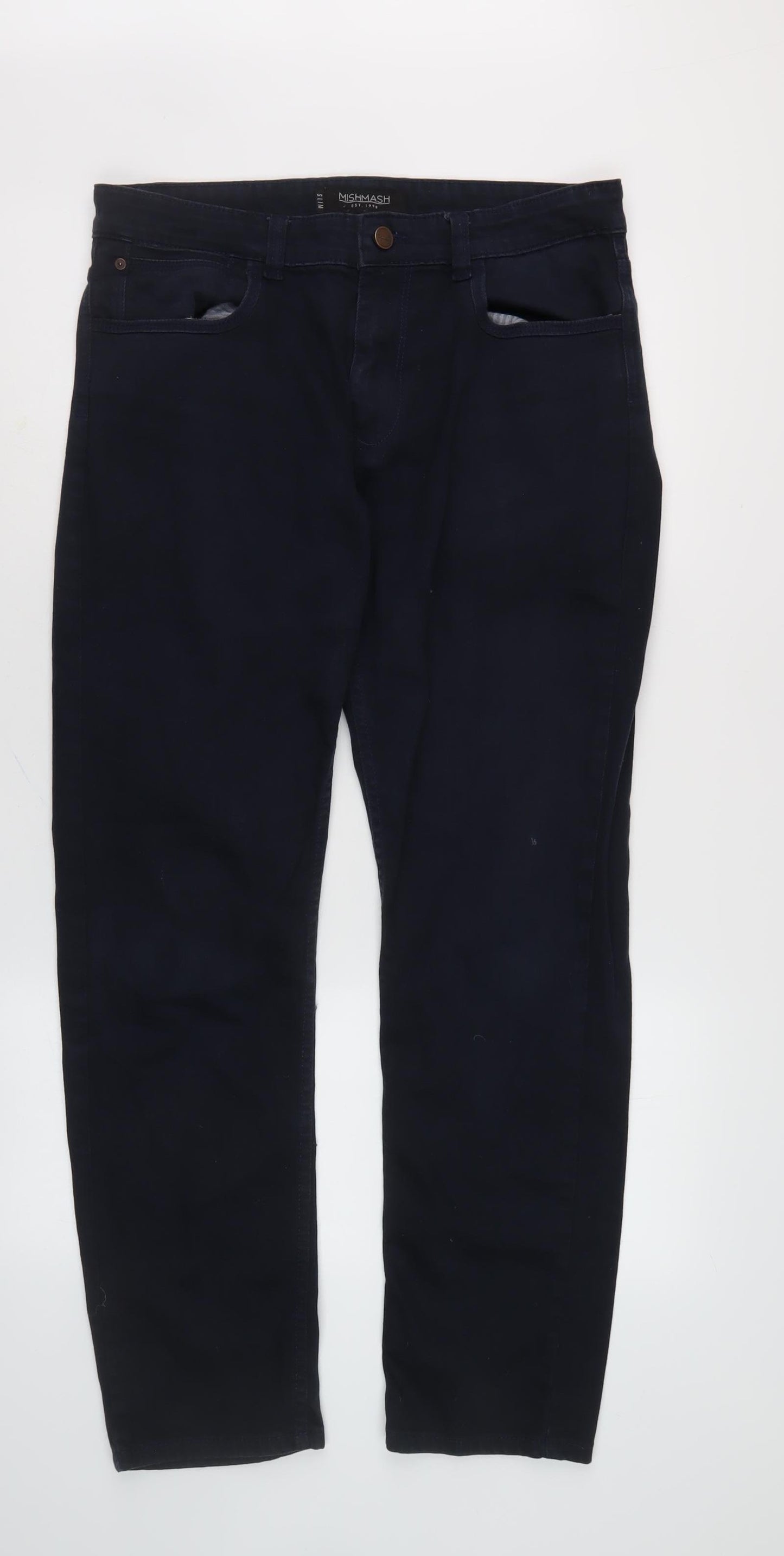 Mishmash Men's Slim Black Jeans 33W 34L Stylish Design