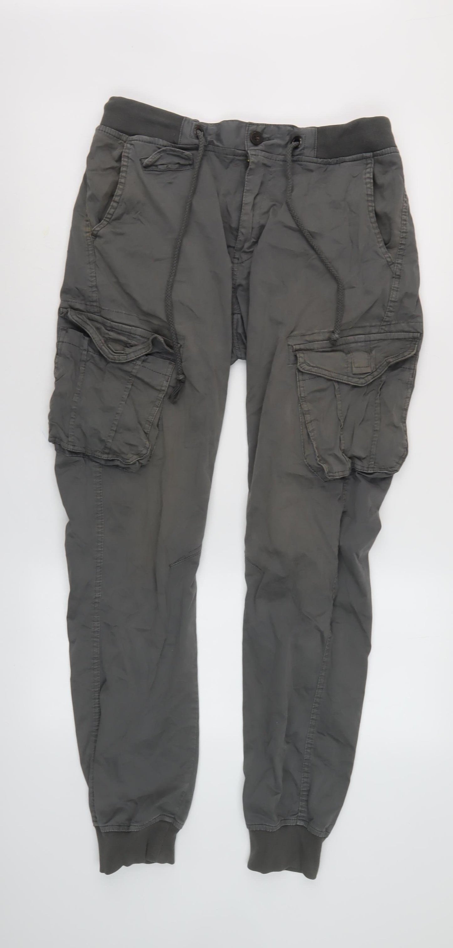 DISPLAY Men's Grey Cargo Trousers Size 34W