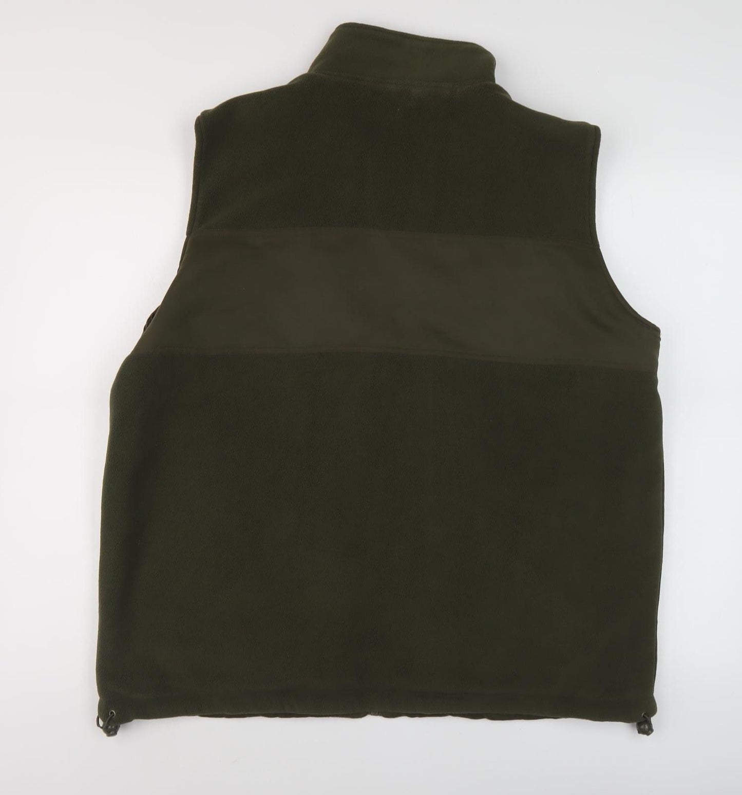 EWM Men's Green Fleece Waistcoat, Size L, Casual Zip Vest