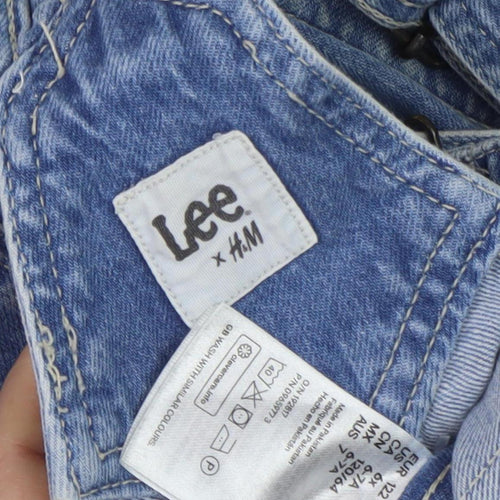 Lee x H&M Girls Blue Denim Pinafore Dress XS Casual Wear