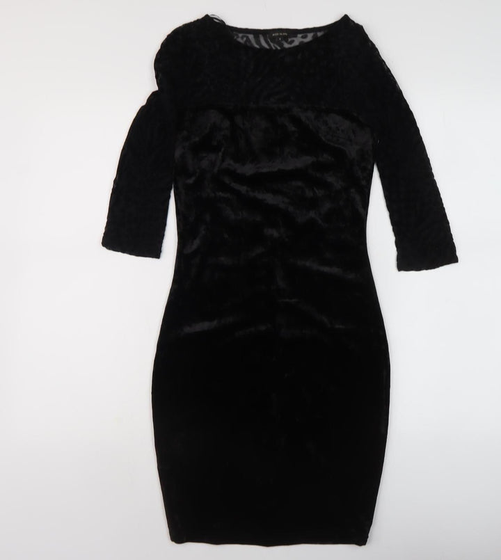 River Island Women's Black Bodycon Dress, Size 8