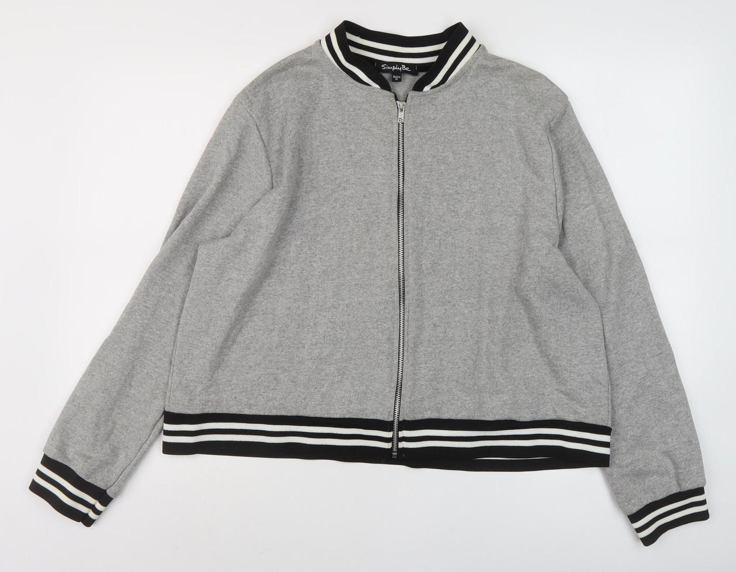 Simply Be Women's Grey Varsity Jacket Size 16