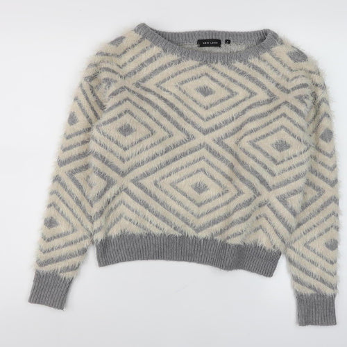 New Look Women's Grey Pullover Jumper Size 8