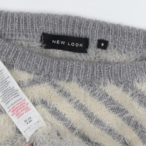New Look Women's Grey Pullover Jumper Size 8