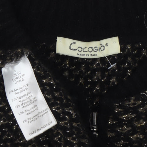 Cocogio Women's Black Full Zip Jumper, Size 10