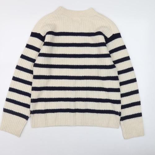 H&M Women's Ivory Striped Medium Pullover Jumper