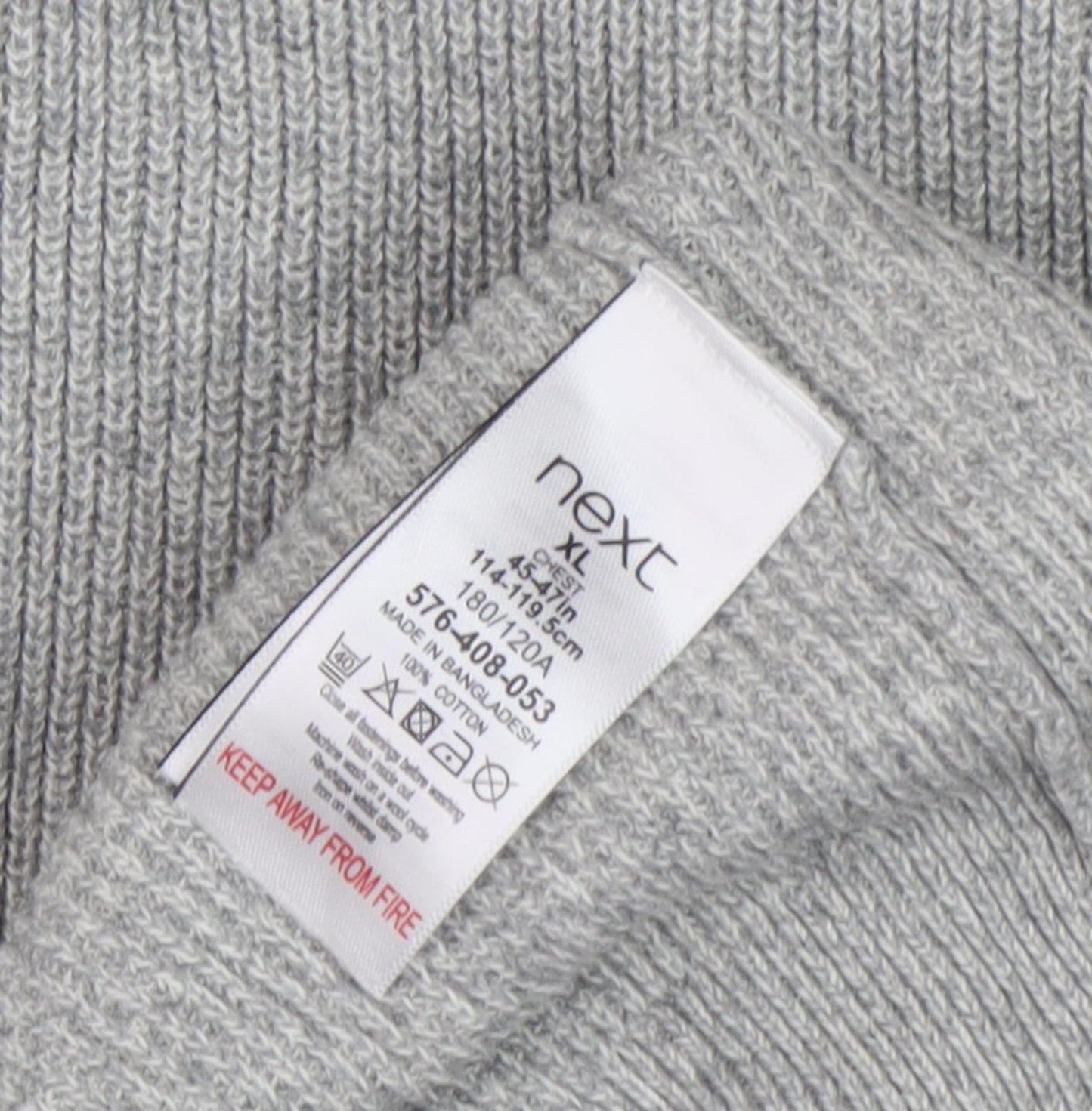 Next Men's Grey Pullover, XL, Crew Neck Jumper
